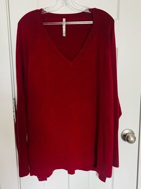 Soma Deep Red V‑Neck Women's Sweater